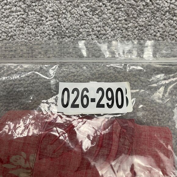 Izod Jeans Hawaiian Shirt Mens Large Red Floral Short Sleeve Button Down Cotton - Picture 11 of 11